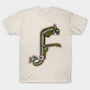 Celtic Cat Letter F T-Shirt